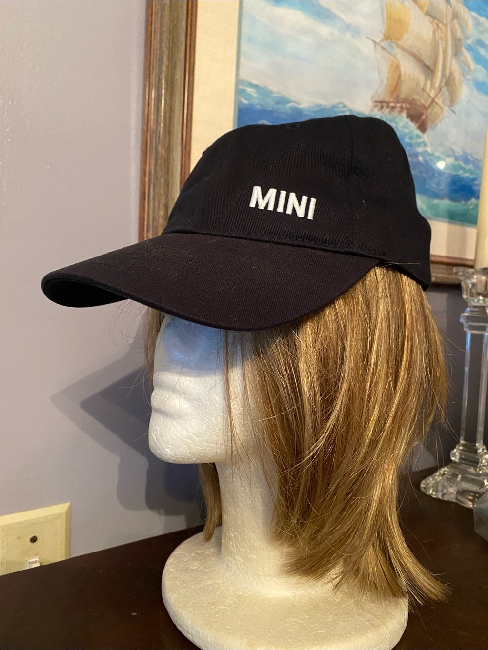V! “MINI”  baseball style hat black “MINI”  baseball style hat black
